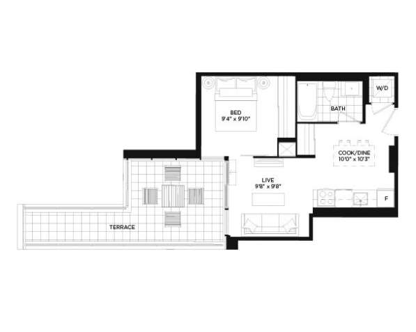 多伦多DT 1房1卫 Condo出租 Dufferin St & King St