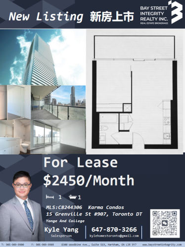 DT单间近多大；方正格局全新3室镇屋，带车位，近地铁，IKEA，约克大学