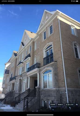 Finch and Yonge欧式建筑Town House镇屋出租，2个卧室2个洗手间，步行6分钟到
