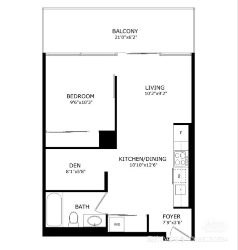 多伦多市中心1+1 condo 出租,租金2800即住