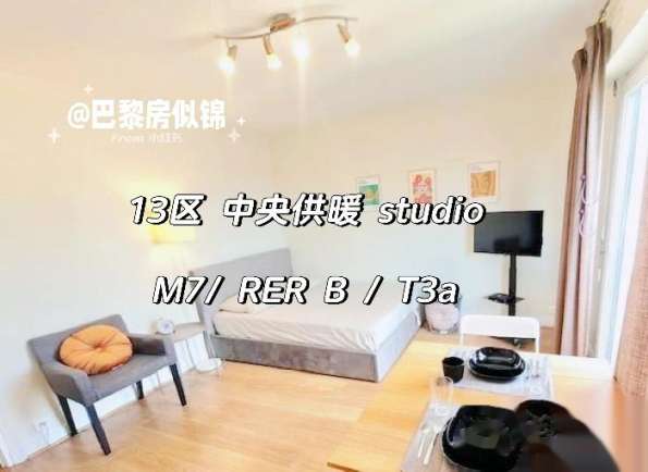 小巴黎13区地铁6/7/14/RER B近cite uiversite采光好带电